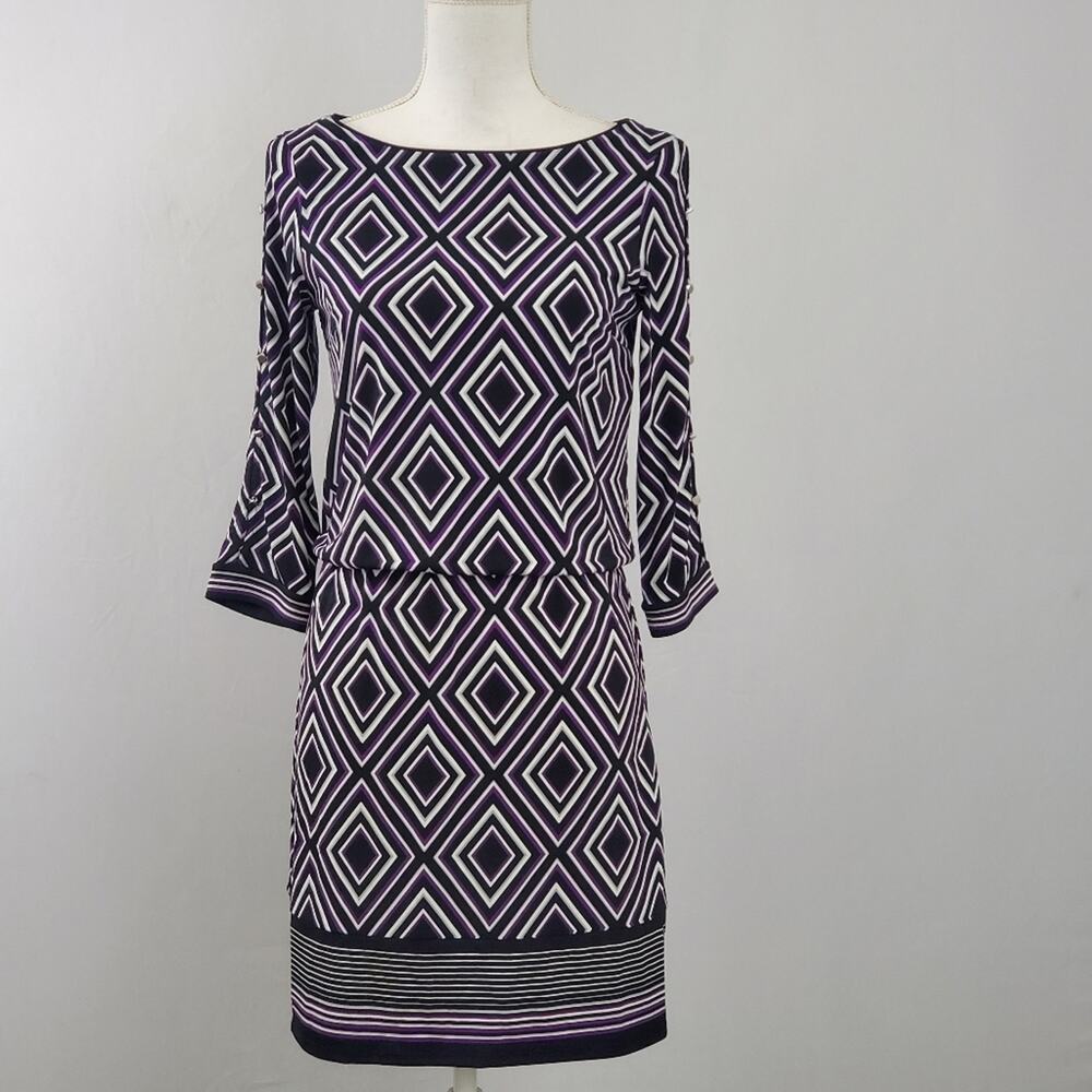 NWT White House Black Market Geometric Print Dress